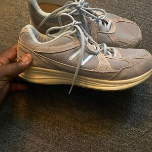 New Balance Women's Light Blue Suede & Mesh Sneakers